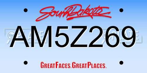 AM5Z269 South Dakota License Plate