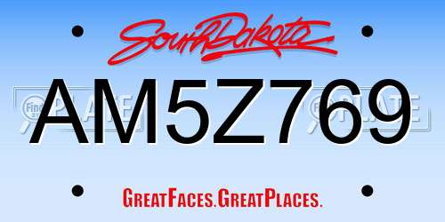 AM5Z769 South Dakota License Plate