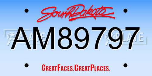 AM89797 South Dakota License Plate