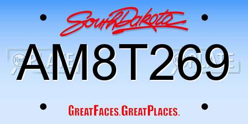 AM8T269 South Dakota License Plate