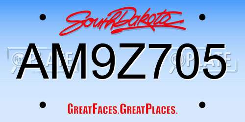 AM9Z705 South Dakota License Plate