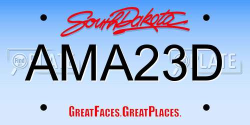 AMA23D South Dakota License Plate