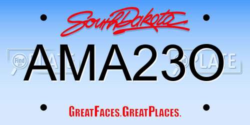AMA23O South Dakota License Plate