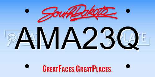 AMA23Q South Dakota License Plate