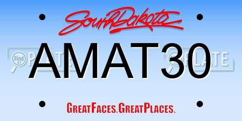 AMAT30 South Dakota License Plate