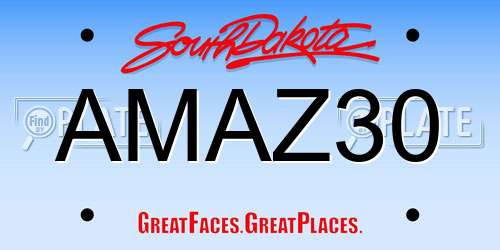 AMAZ30 South Dakota License Plate