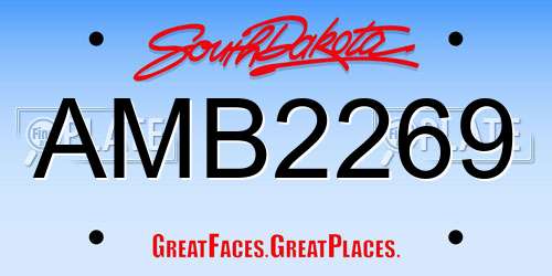 AMB2269 South Dakota License Plate