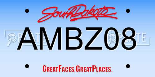 AMBZ08 South Dakota License Plate