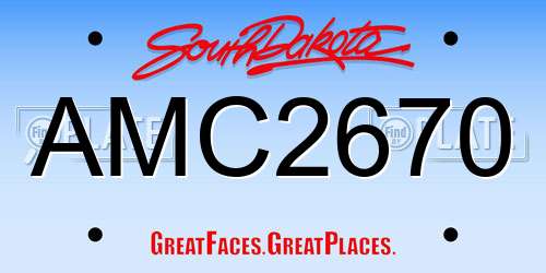 AMC2670 South Dakota License Plate