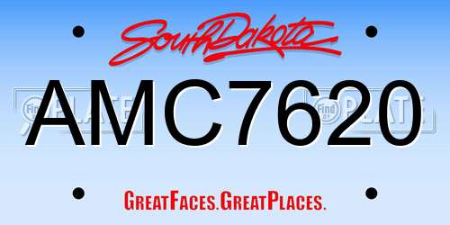 AMC7620 South Dakota License Plate