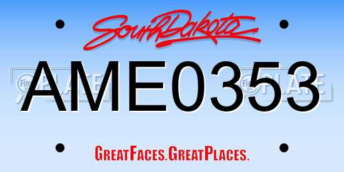 AME0353 South Dakota License Plate