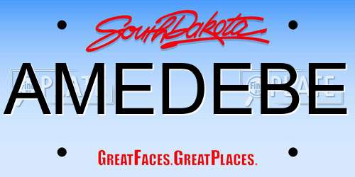 AMEDEBE South Dakota License Plate
