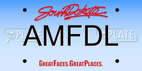 AMFDL South Dakota License Plate