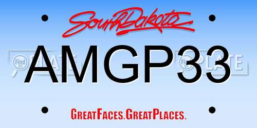 AMGP33 South Dakota License Plate