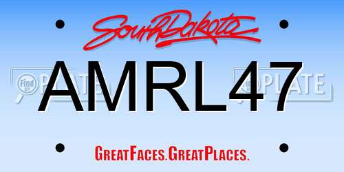 AMRL47 South Dakota License Plate