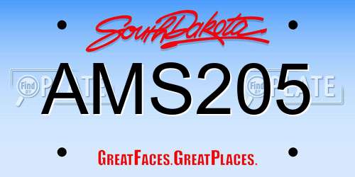 AMS205 South Dakota License Plate