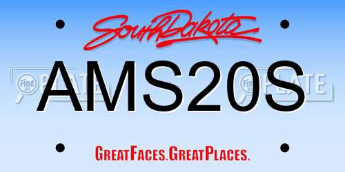 AMS20S South Dakota License Plate