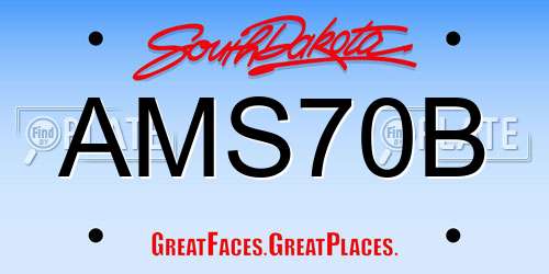 AMS70B South Dakota License Plate