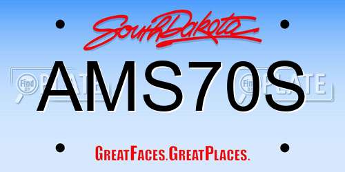 AMS70S South Dakota License Plate