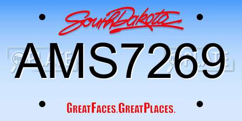 AMS7269 South Dakota License Plate