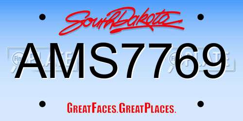 AMS7769 South Dakota License Plate
