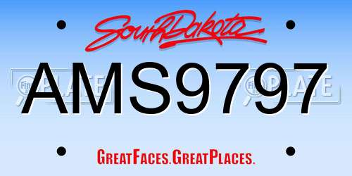 AMS9797 South Dakota License Plate