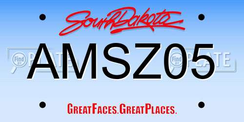 AMSZ05 South Dakota License Plate