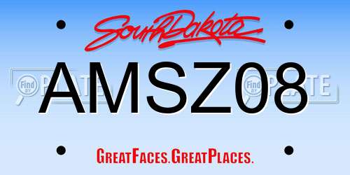 AMSZ08 South Dakota License Plate