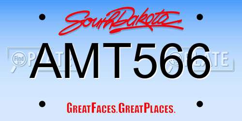 AMT566 South Dakota License Plate