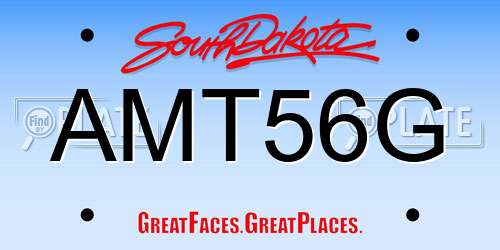AMT56G South Dakota License Plate