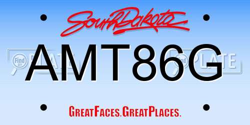 AMT86G South Dakota License Plate