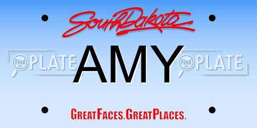 AMY South Dakota License Plate