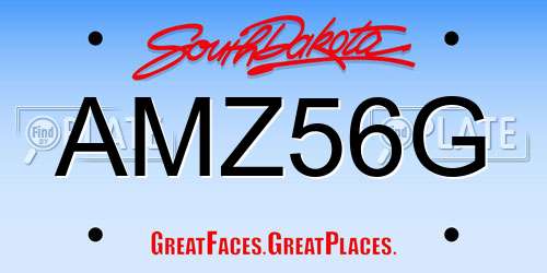 AMZ56G South Dakota License Plate