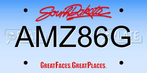 AMZ86G South Dakota License Plate