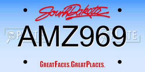 AMZ969 South Dakota License Plate