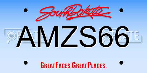 AMZS66 South Dakota License Plate