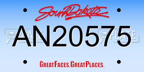 AN20575 South Dakota License Plate