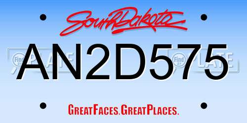 AN2D575 South Dakota License Plate