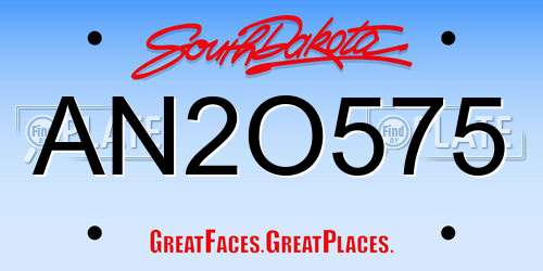 AN2O575 South Dakota License Plate
