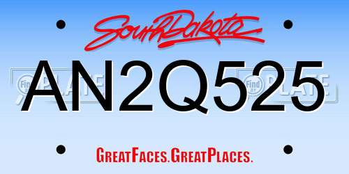 AN2Q525 South Dakota License Plate