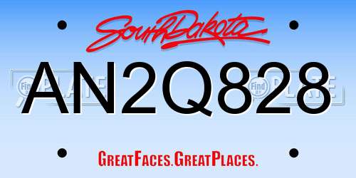 AN2Q828 South Dakota License Plate