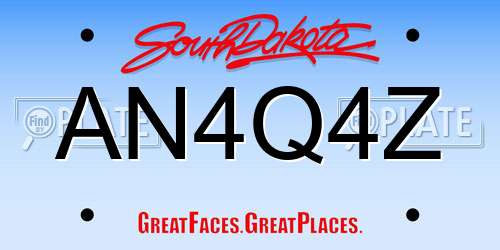 AN4Q4Z South Dakota License Plate