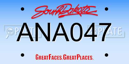 ANA047 South Dakota License Plate