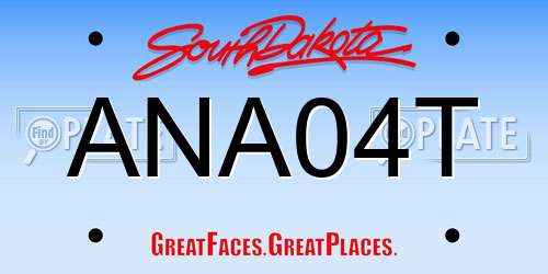 ANA04T South Dakota License Plate