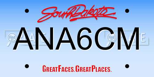ANA6CM South Dakota License Plate