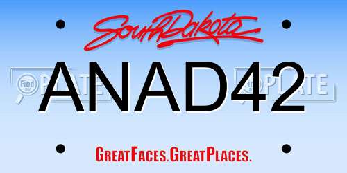 ANAD42 South Dakota License Plate