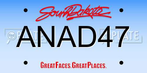 ANAD47 South Dakota License Plate