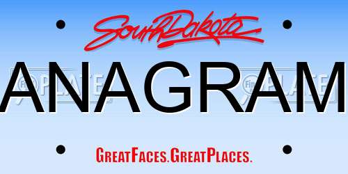 ANAGRAM South Dakota License Plate