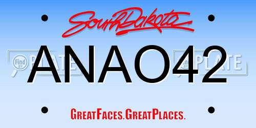 ANAO42 South Dakota License Plate