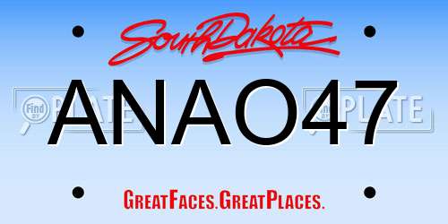 ANAO47 South Dakota License Plate
